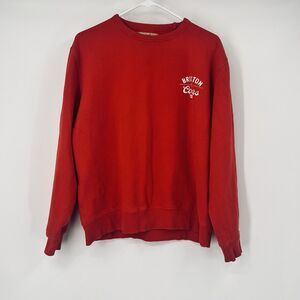 Brixton x Coors Banquet Crewneck Sweatshirt Men's M Red Graphic Casual Novelty